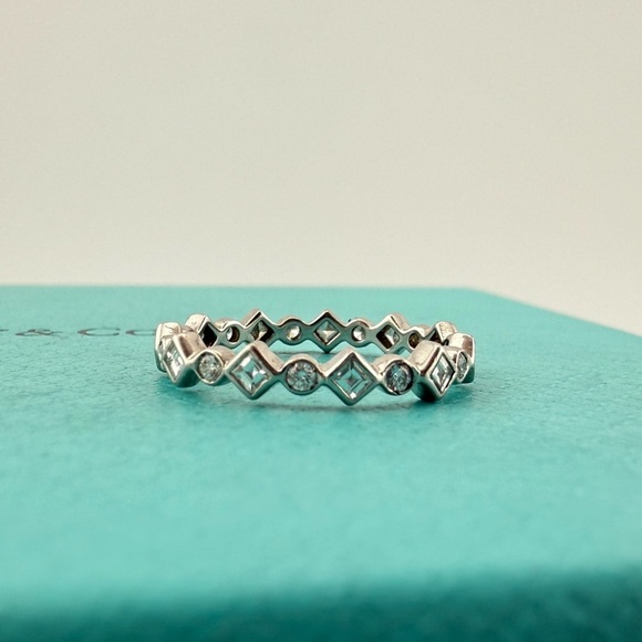RARE Tiffany & Co. Diamond Jazz Eternity Ring in Platinum Size 5 - Picture 7 of 8